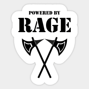 POWERED BY RAGE BARBARIAN 5E Meme RPG Class Sticker